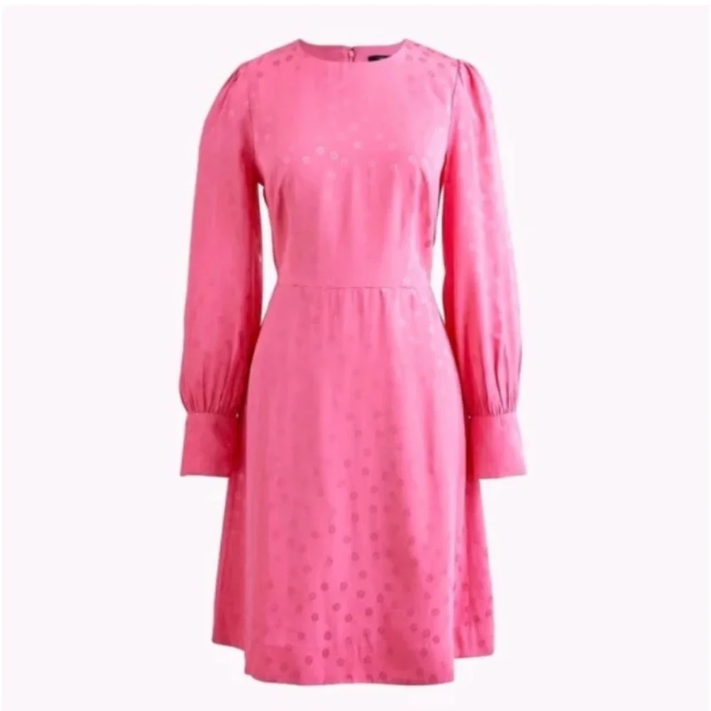 NWT J. Crew Pink Shift Dress Jacquard Floral in Size 10 - Picture 3 of 13
